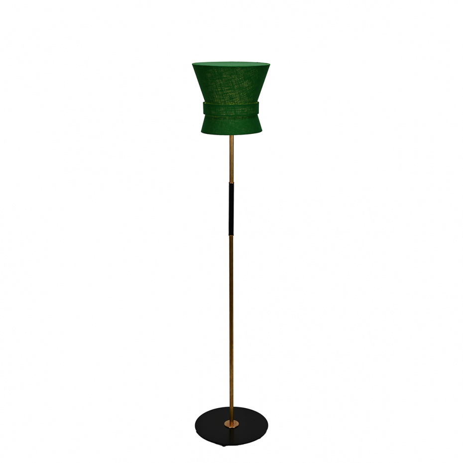 Bow Golvlampa Liten Rå Mässing/Emerald Green