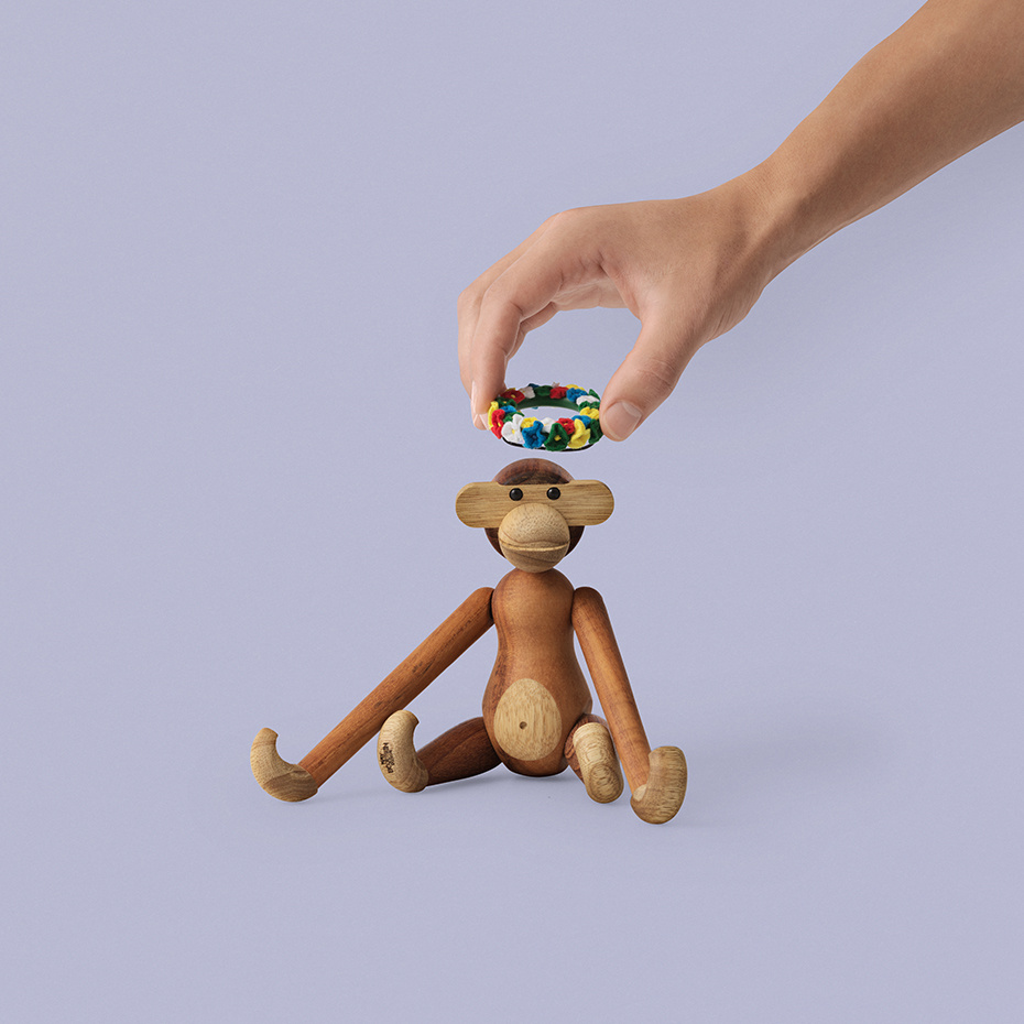 Midsommarkrans Träfigur Liten Multi