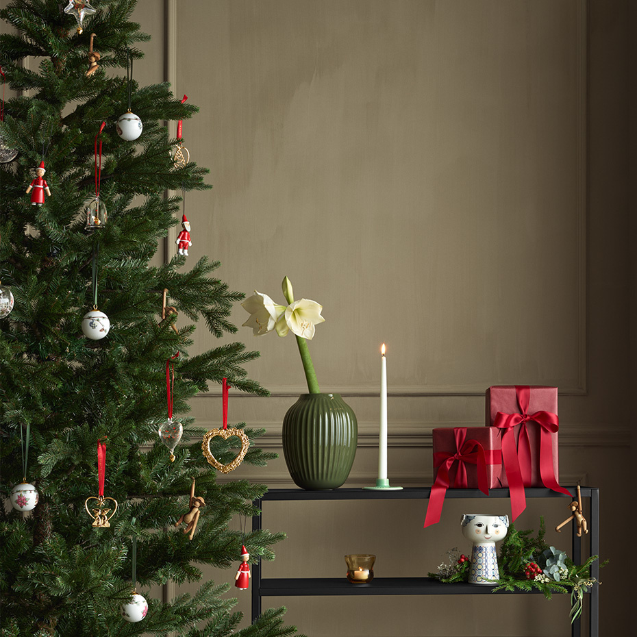 Santa Claus & Santa Clara Träfigurer Röd/Vit