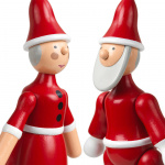 Santa Claus & Santa Clara Träfigurer Röd/Vit Santa Claus & Santa Clara Träfigurer Röd/Vit