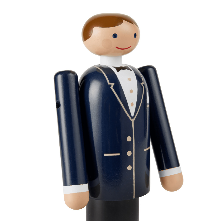 Brudgum Träfigur Blå/Svart