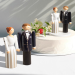 Brudgum Träfigur Blå/Svart Brudgum Träfigur Blå/Svart