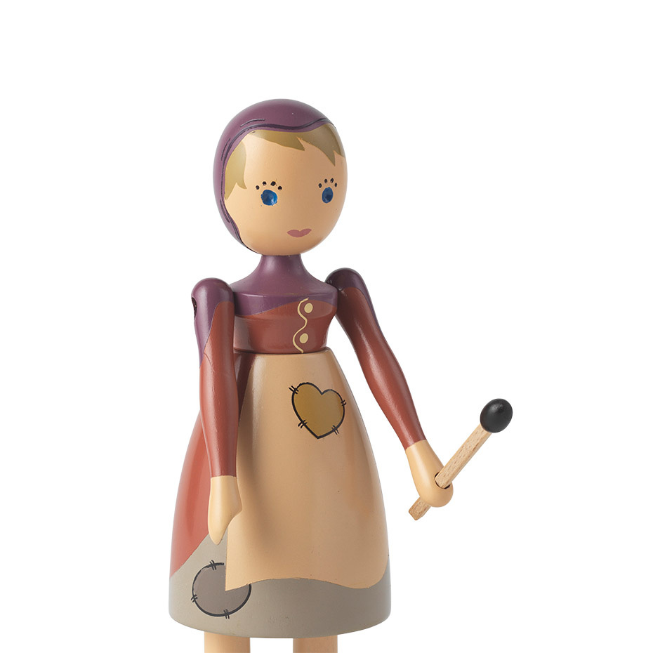 Den Lilla Flickan Med Svavelstickorna Träfigur Multi