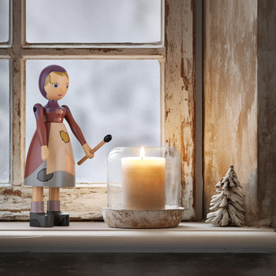 Den Lilla Flickan Med Svavelstickorna Träfigur Multi