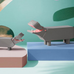 Flodhäst Trädjur Grå Flodhäst Trädjur Grå