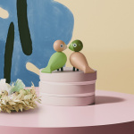 Turturduvor Sångfågel Ljusgrön/Rosa Turturduvor Sångfågel Ljusgrön/Rosa