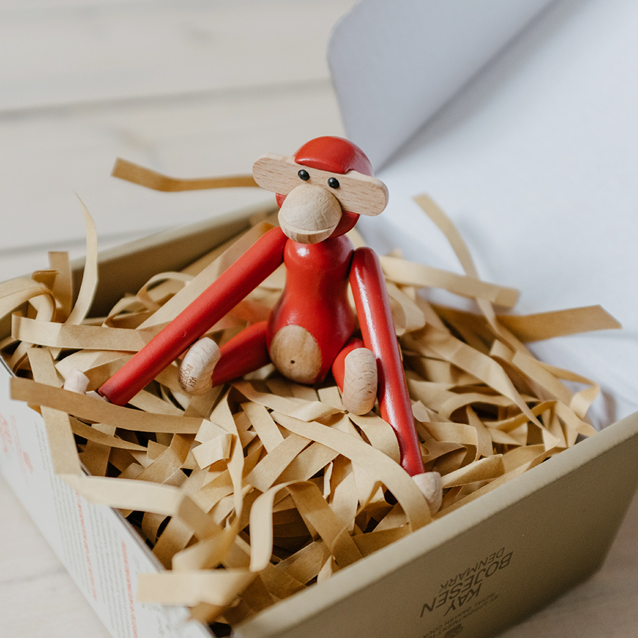 Apa Trädjur Mini Vintage Röd