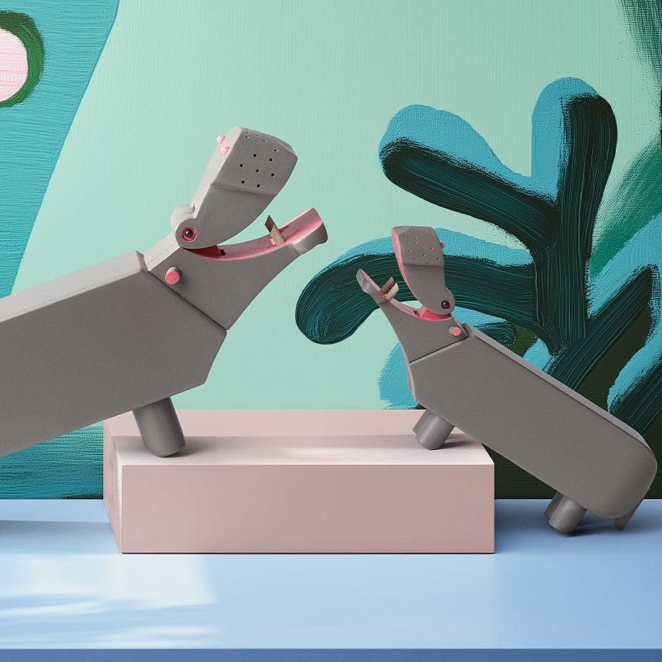 Flodhäst Trädjur Liliput Grå