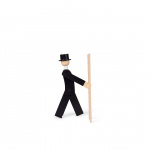 Sotare Träfigur Svart Sotare Träfigur Svart