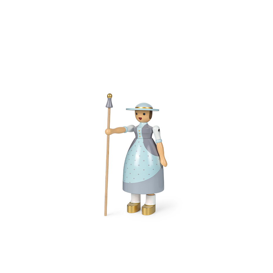 Herdinnan Träfigur Ljusblå