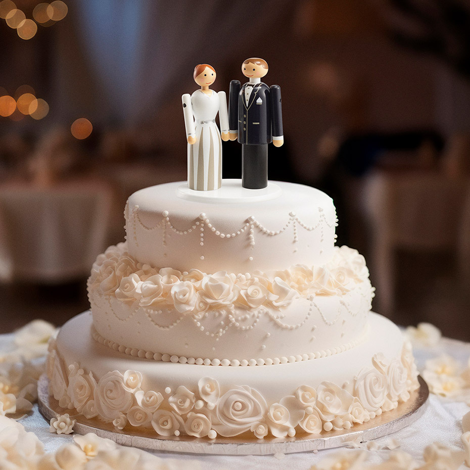 Brudgum Träfigur Mini Blå/Svart