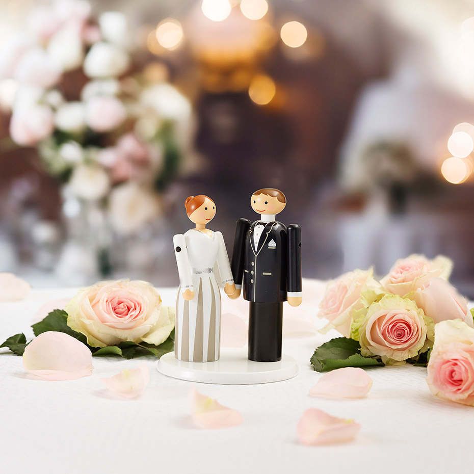 Brud Träfigur Mini Vit