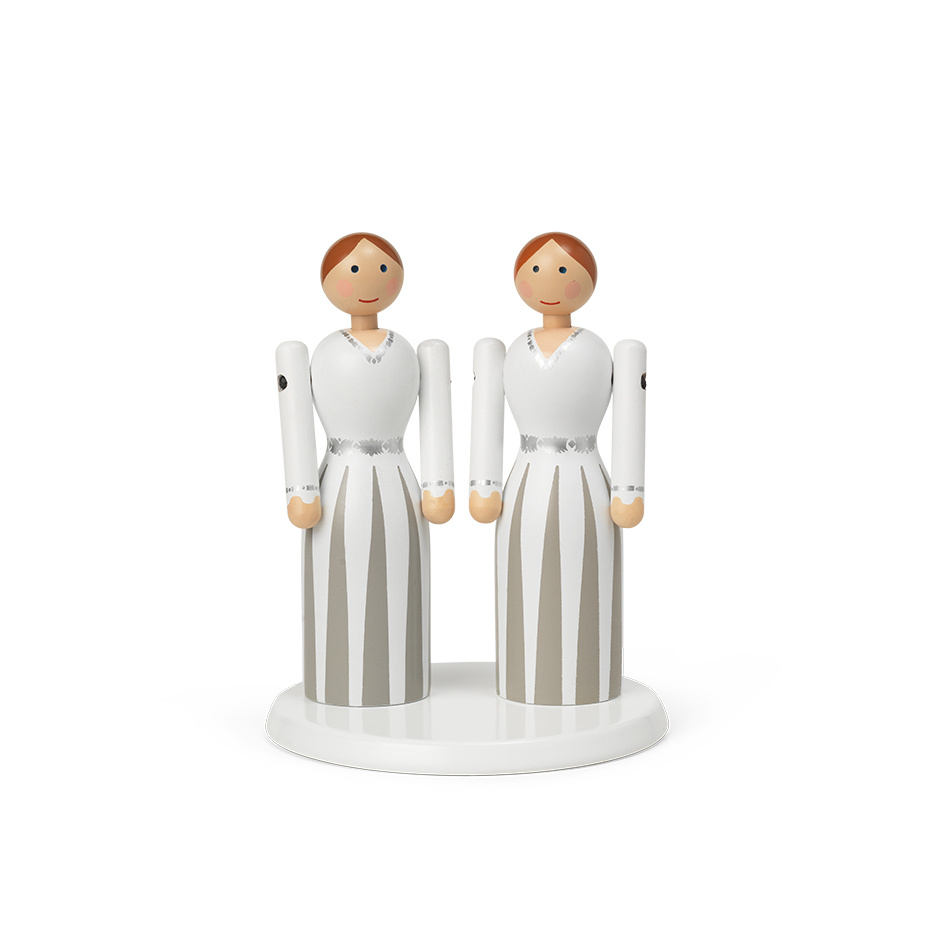 Plattform Till Brudparet Mini Träfigurer Vit