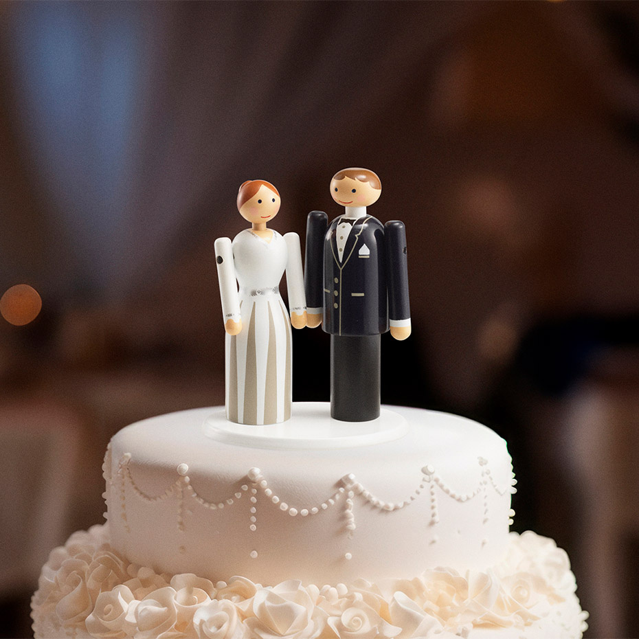 Plattform Till Brudparet Mini Träfigurer Vit
