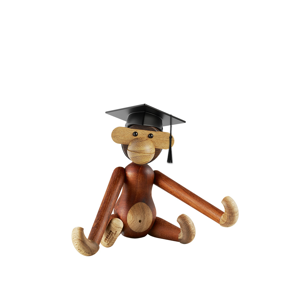Graduation Hat Träfigur Liten Svart