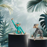 Apa Trädjur Mini Grå Apa Trädjur Mini Grå