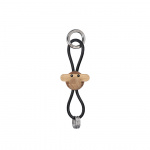 Apa Nyckelring Silverfärgad Svart Läder/Teak/Limba Apa Nyckelring Silverfärgad Svart Läder/Teak/Limba