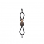 Fågel Nyckelring Silverfärgad Svart Läder/Rökt Ek Fågel Nyckelring Silverfärgad Svart Läder/Rökt Ek