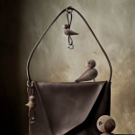 Fågel Nyckelring Silverfärgad Svart Läder/Rökt Ek Fågel Nyckelring Silverfärgad Svart Läder/Rökt Ek