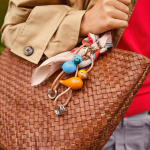 Fågel Nyckelring Silverfärgad Naturläder/Orange Fågel Nyckelring Silverfärgad Naturläder/Orange