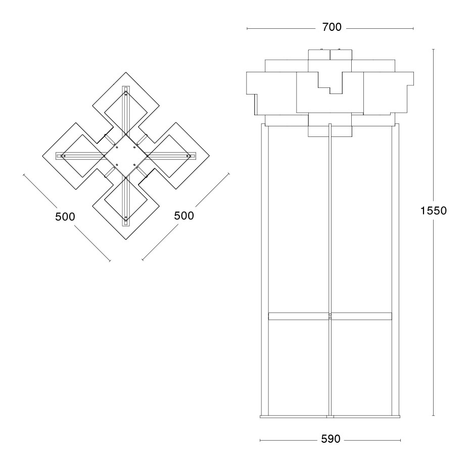 Skyline Golvlampa Rå Mässing