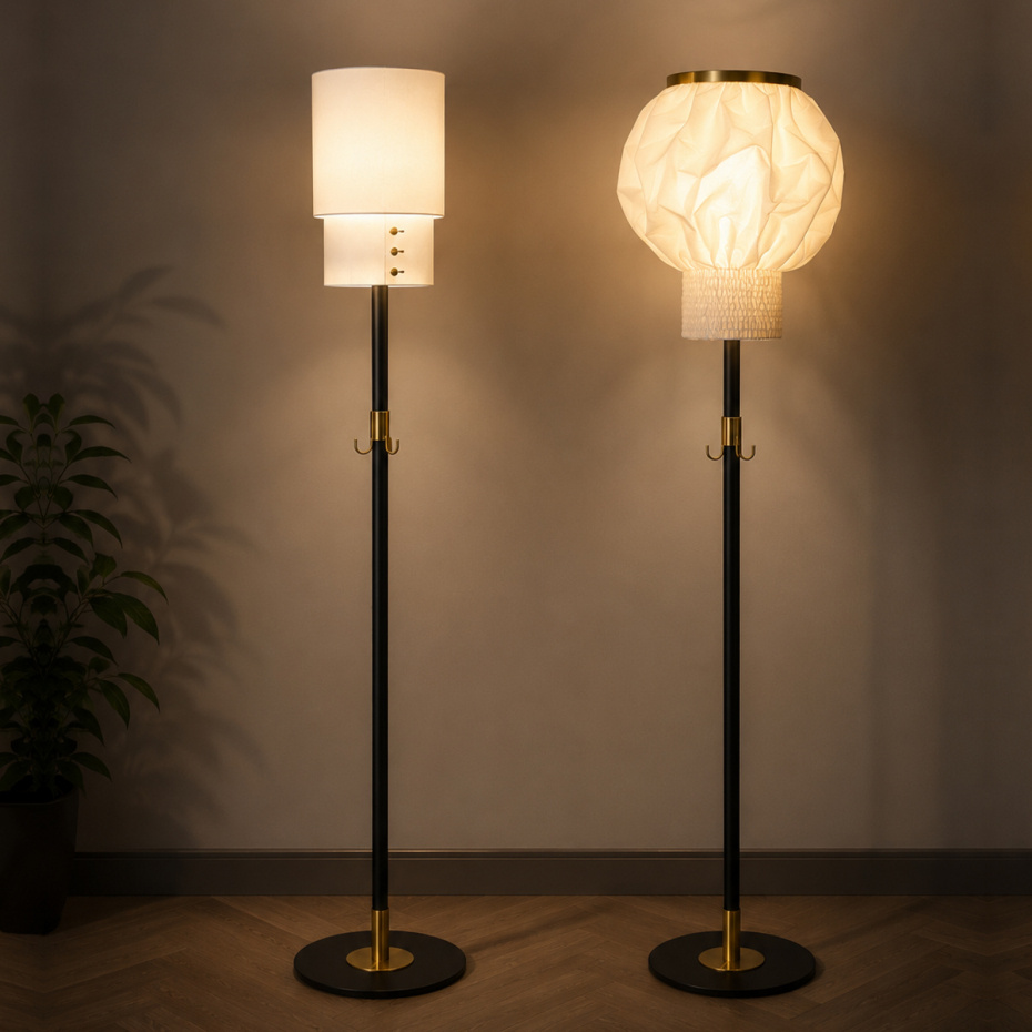 Q Cuff Golvlampa Svart Struktur