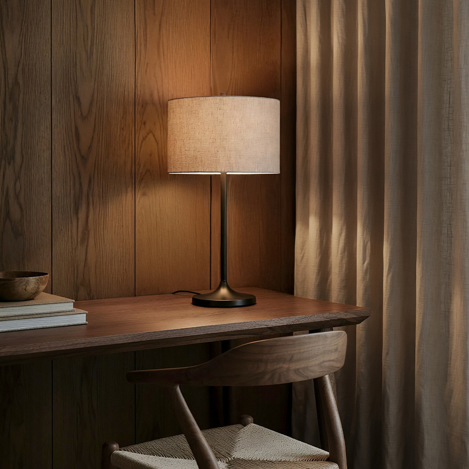 Soft Bordslampa Natur Linne/Metallic Bronze