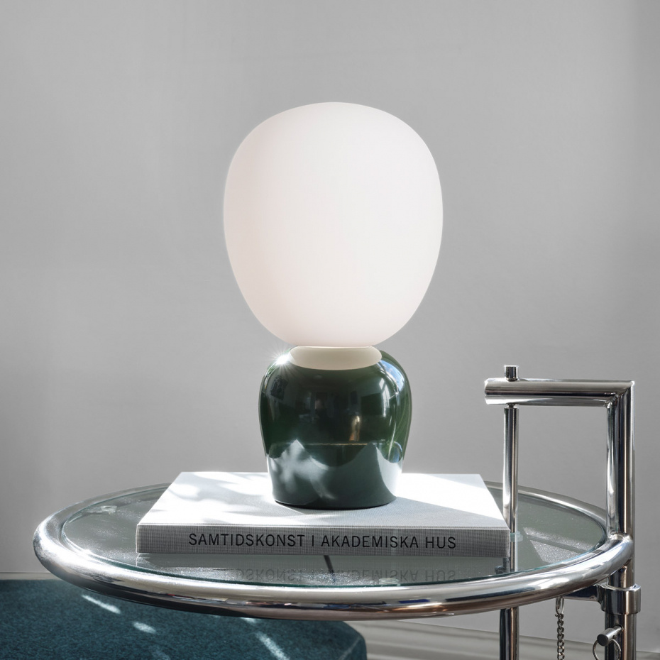 Buddy Bordslampa Blank Skogsgrön/Opalglas