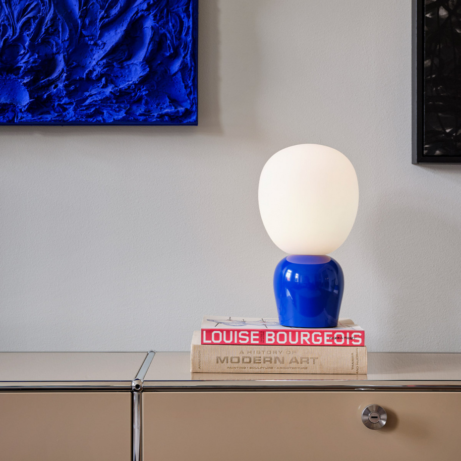 Buddy Bordslampa Ultramarin Blå/Opalglas