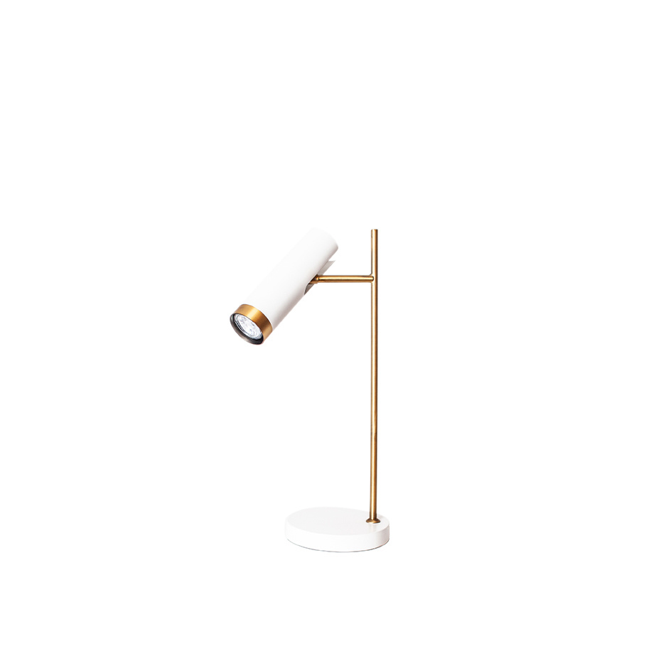 Puls Bordslampa Mattvit/Mässing