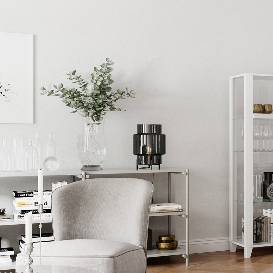 Ebbot Bordslampa H37cm Rökfärgad