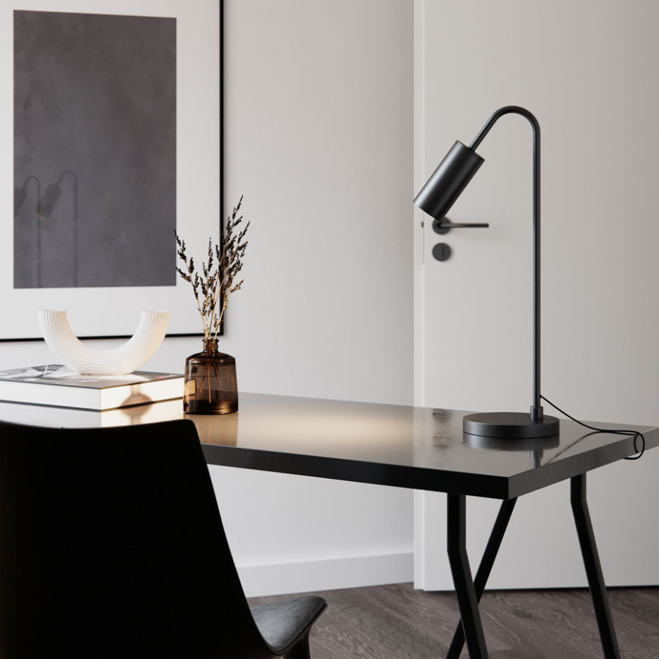 Curve Bordslampa H51cm Mattsvart