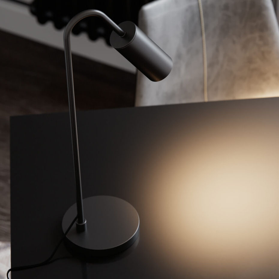Curve Bordslampa H51cm Mattsvart