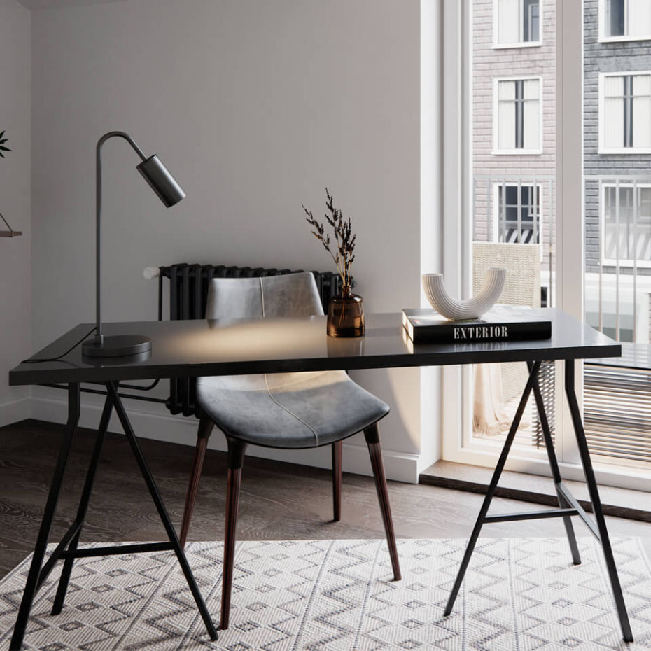 Curve Bordslampa H51cm Mattsvart