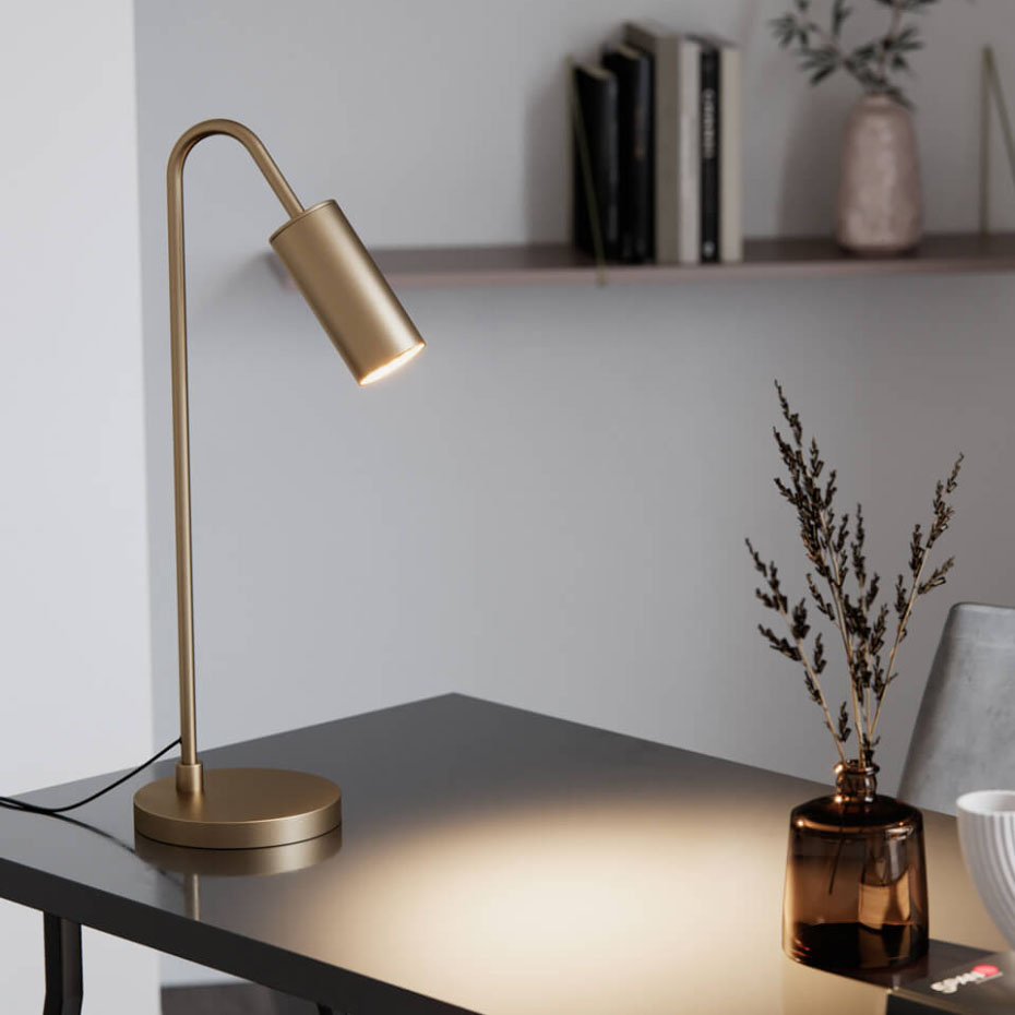 Curve Bordslampa H51cm Mässing