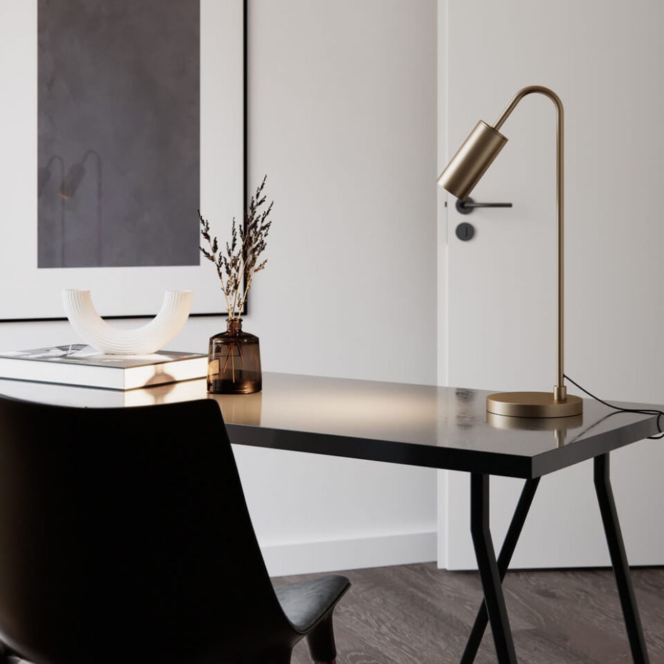 Curve Bordslampa H51cm Mässing