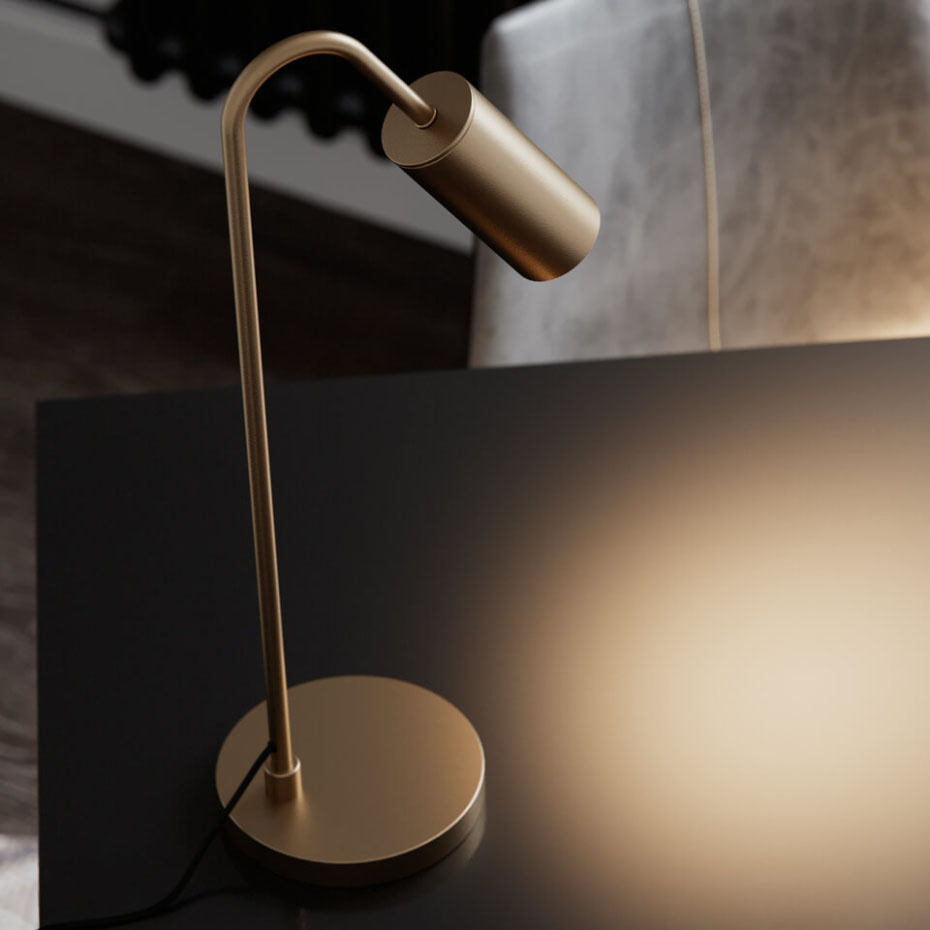 Curve Bordslampa H51cm Mässing