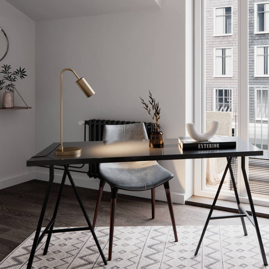 Curve Bordslampa H51cm Mässing