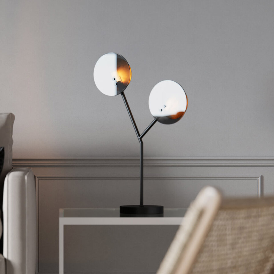 Turno Bordslampa H59cm Mattsvart/Mässing