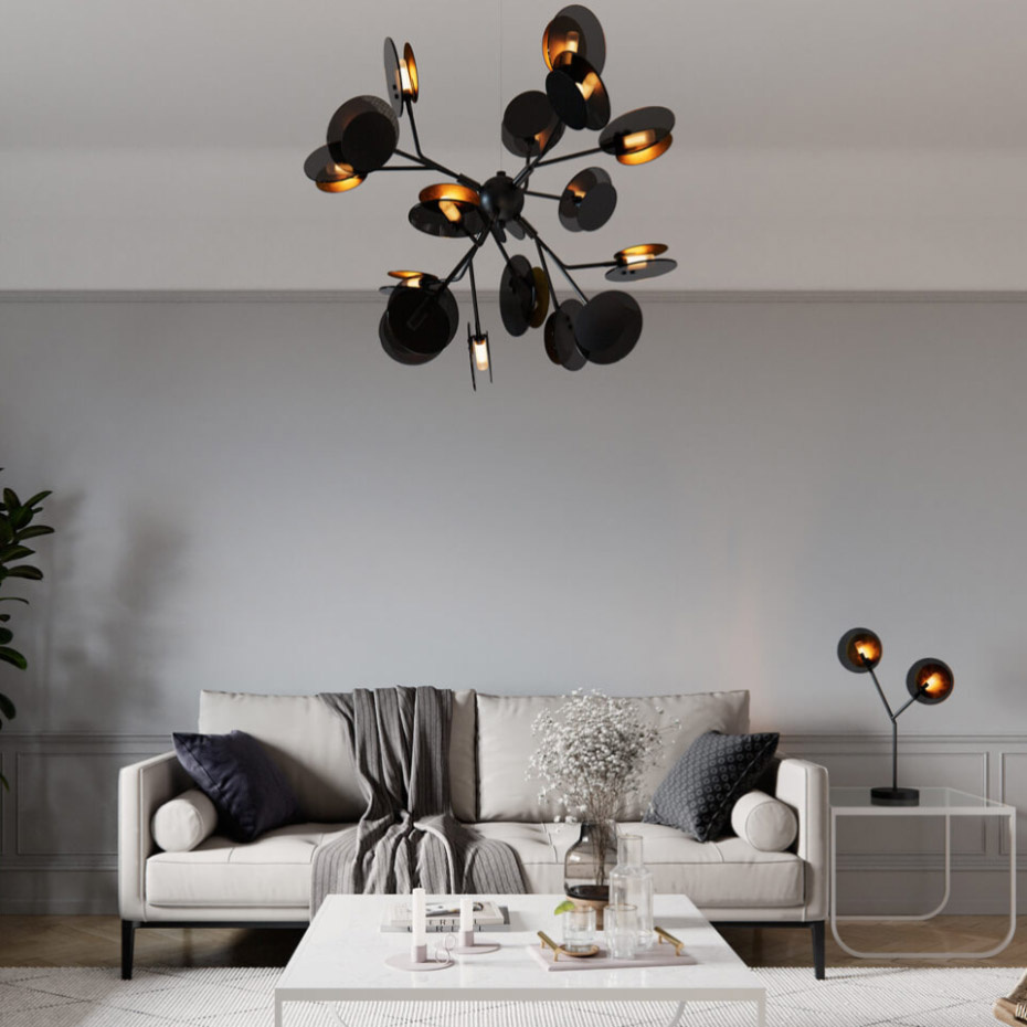 Turno Bordslampa H59cm Mattsvart/Mässing