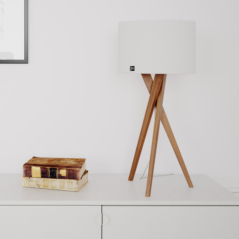 Vega Bordslampa H55cm Ek/Vit