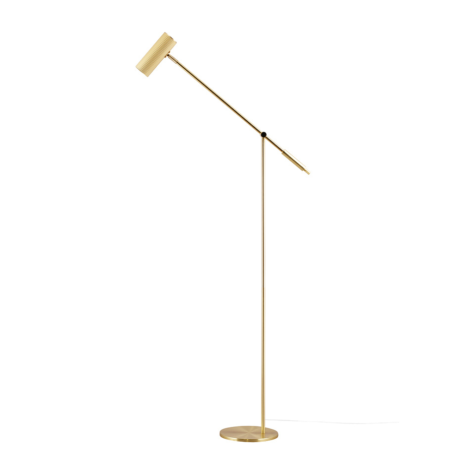 Hubble Read Golvlampa Borstad Mässing