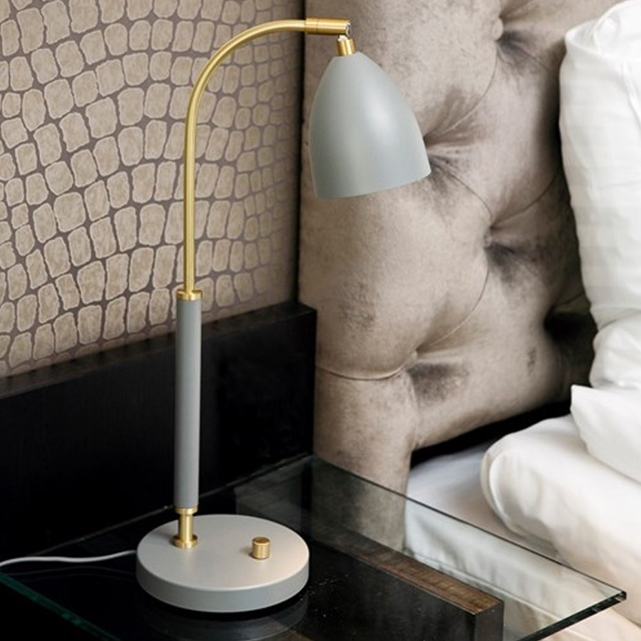 Deluxe Bordslampa Grå/Mässing