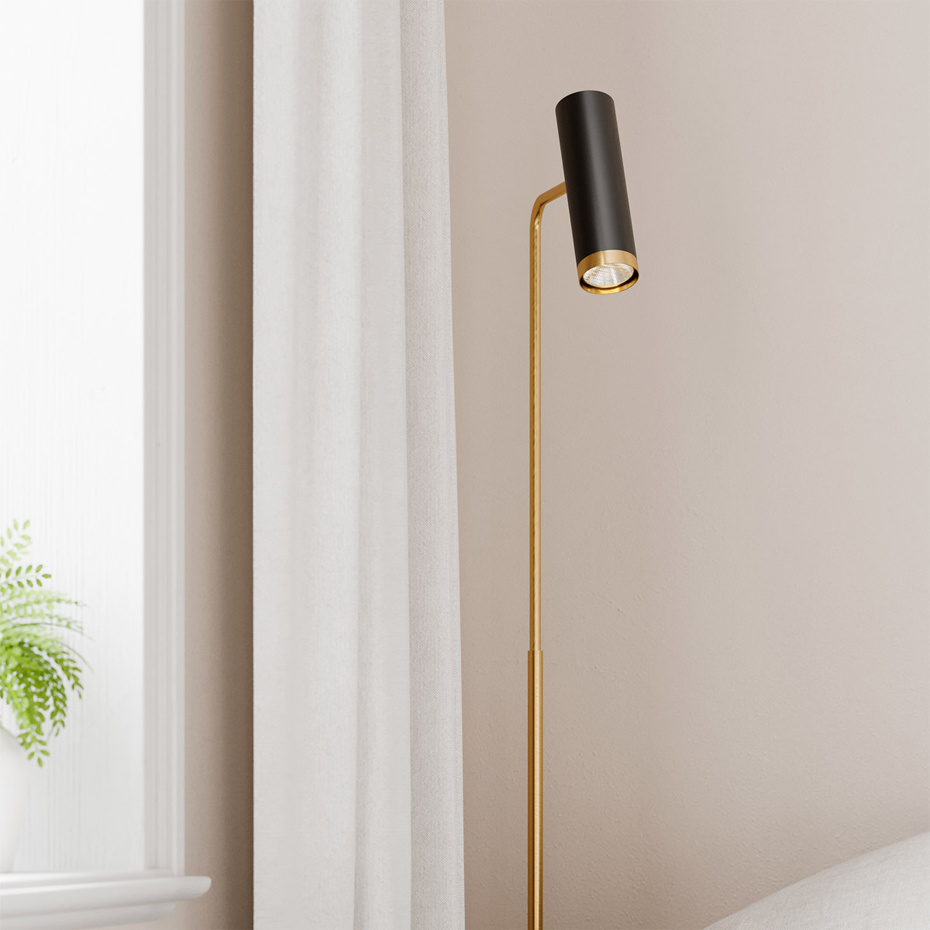 Puls Golvlampa Mattsvart/Mässing