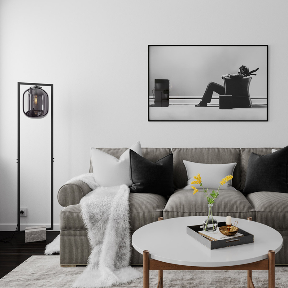 Dixton Golvlampa Rökfärgad