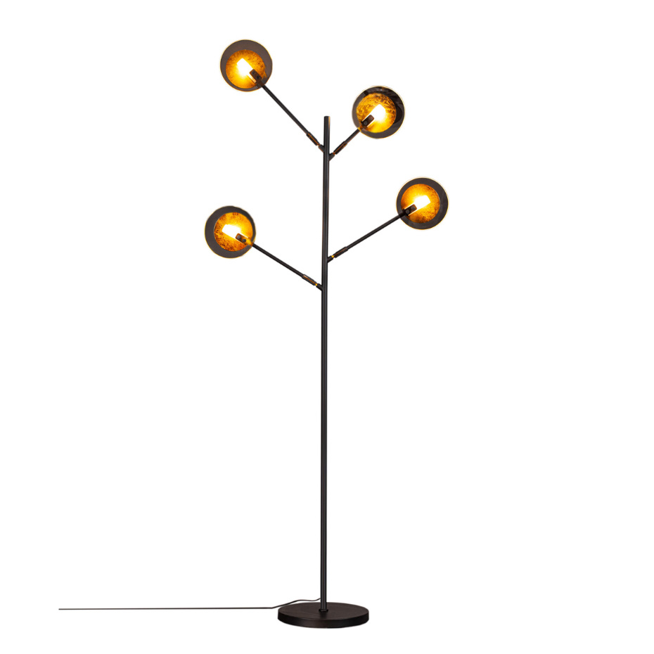 Turno Golvlampa H175cm Mattsvart/Mässing