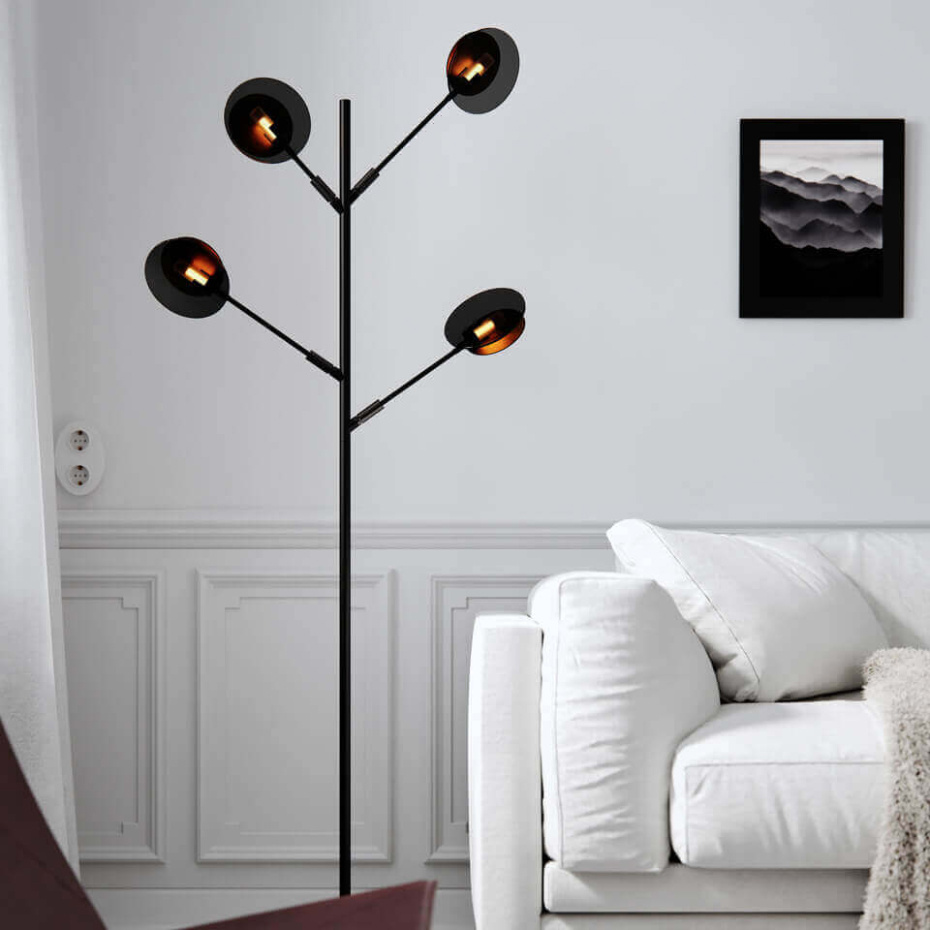 Turno Golvlampa H175cm Mattsvart/Mässing