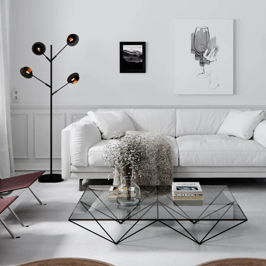 Turno Golvlampa H175cm Mattsvart/Mässing