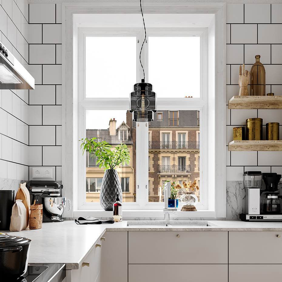 Ebbot Pendel Ø20cm Rökfärgad