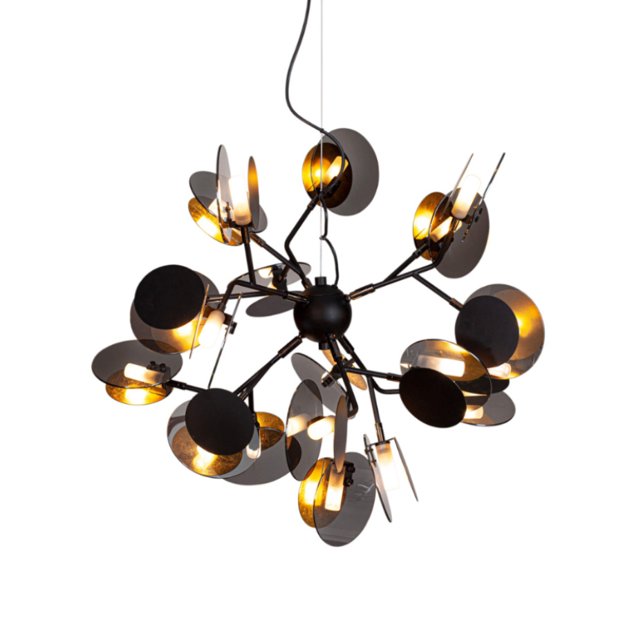 Turno Pendel Ø80cm Mattsvart/Mässing